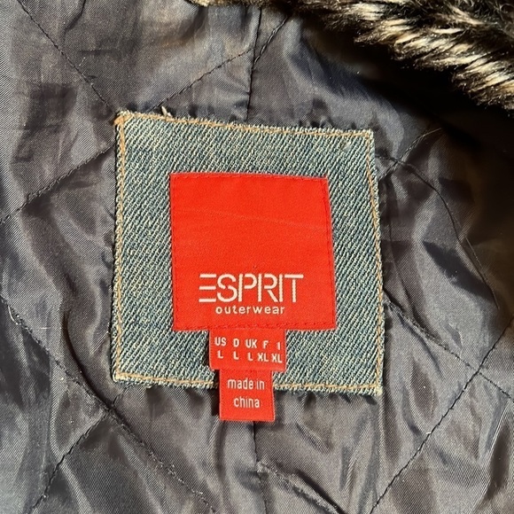 Esprit Faux Fur Lined Jean Jacket - Picture 14 of 16